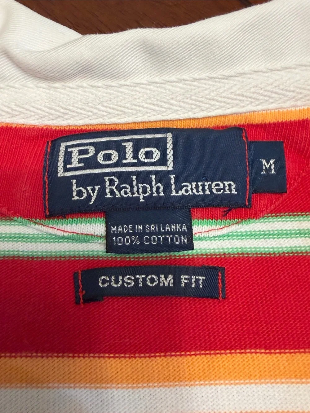 VTG POLO Ralph Lauren Striped Long-Sleeve Rugby Shirt Multicolor Pink Men's Med